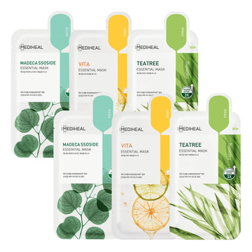 MEDIHEAL front packaging showing trio masks and benefits for quick use