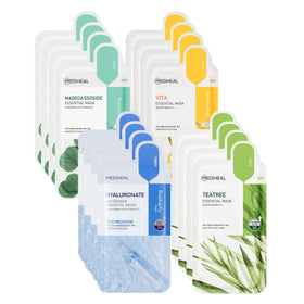 MEDIHEAL front packaging of 16-sheet mask gift set shows variety and convenience