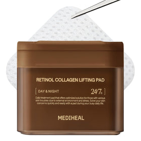 MEDIHEAL front packaging showing 100-count pads and hygienic tweezers benefit convenience