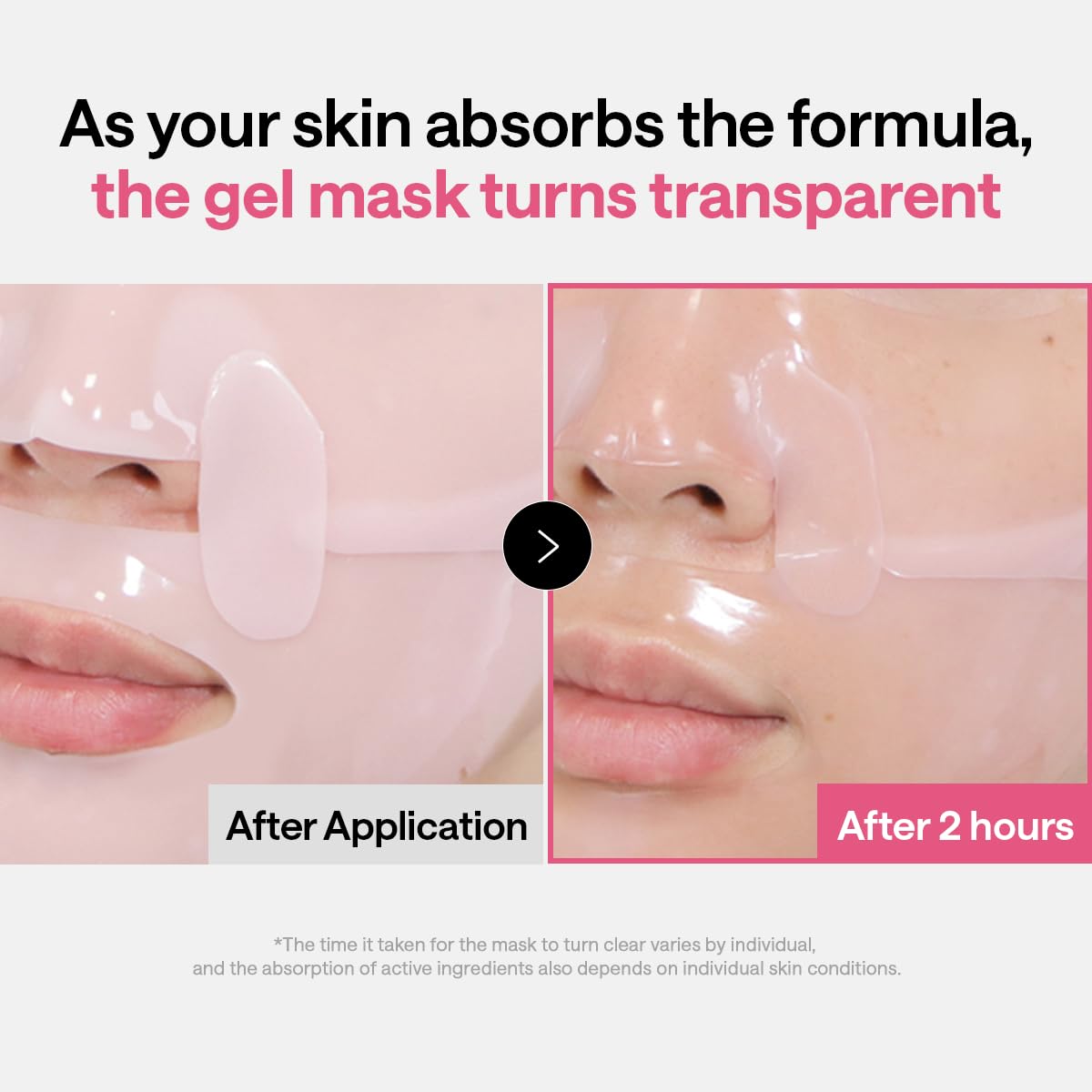 MEDIHEAL hydrogel texture detail showing cooling gel and uniform essence distribution for hydration