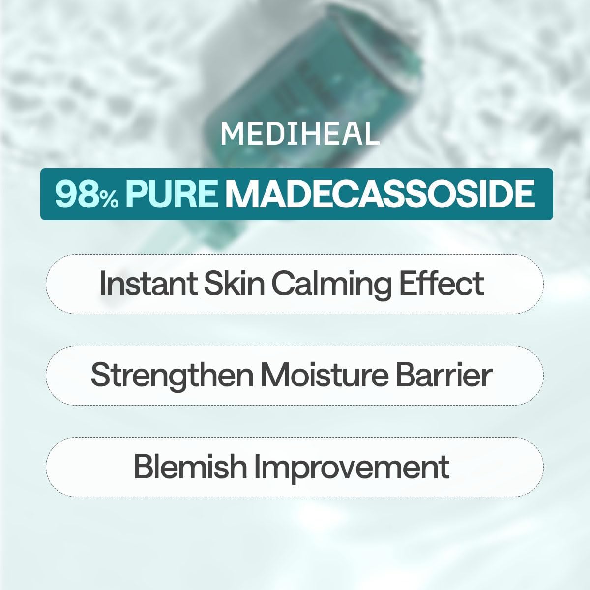 MEDIHEAL mask essence being poured to show lightweight hydration