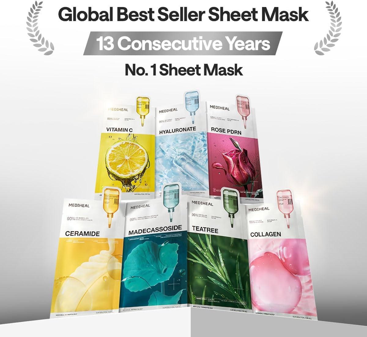 MEDIHEAL single sheet mask unfolded to show fabric texture and fit