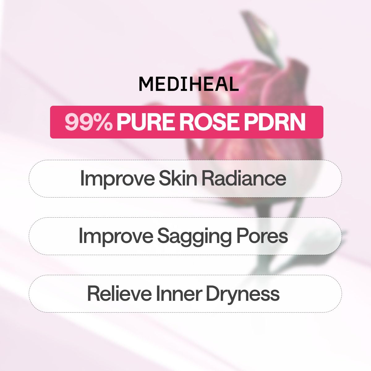 MEDIHEAL mask worn on model highlighting even coverage and hydrated finish