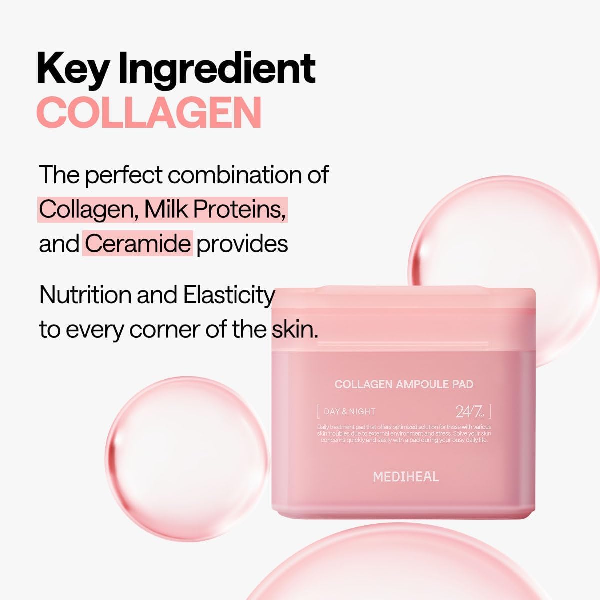 MEDIHEAL open container showing individual pads pre-soaked with serum