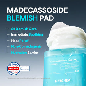 MEDIHEAL application image of woman using pad for quick soothing benefit