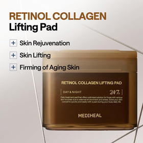 MEDIHEAL pad saturated with essence highlights active delivery of retinol and collagen