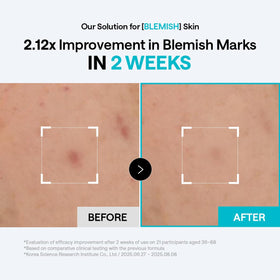 MEDIHEAL pad placed on cheek as spot mask for targeted calming benefit