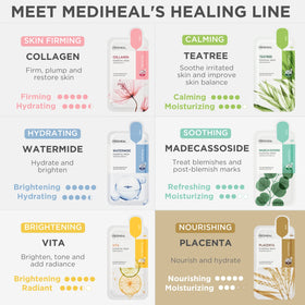 MEDIHEAL FSC-certified box detail highlighting eco-friendly soy ink printing