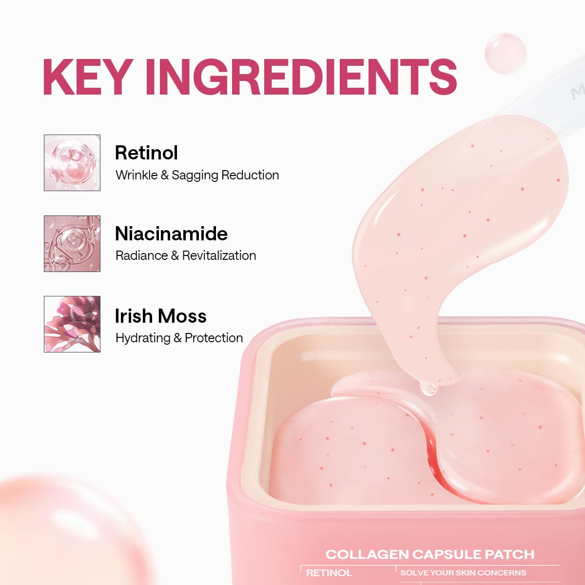 MEDIHEAL patch placed at smile line showing targeted smoothing and plumping benefit