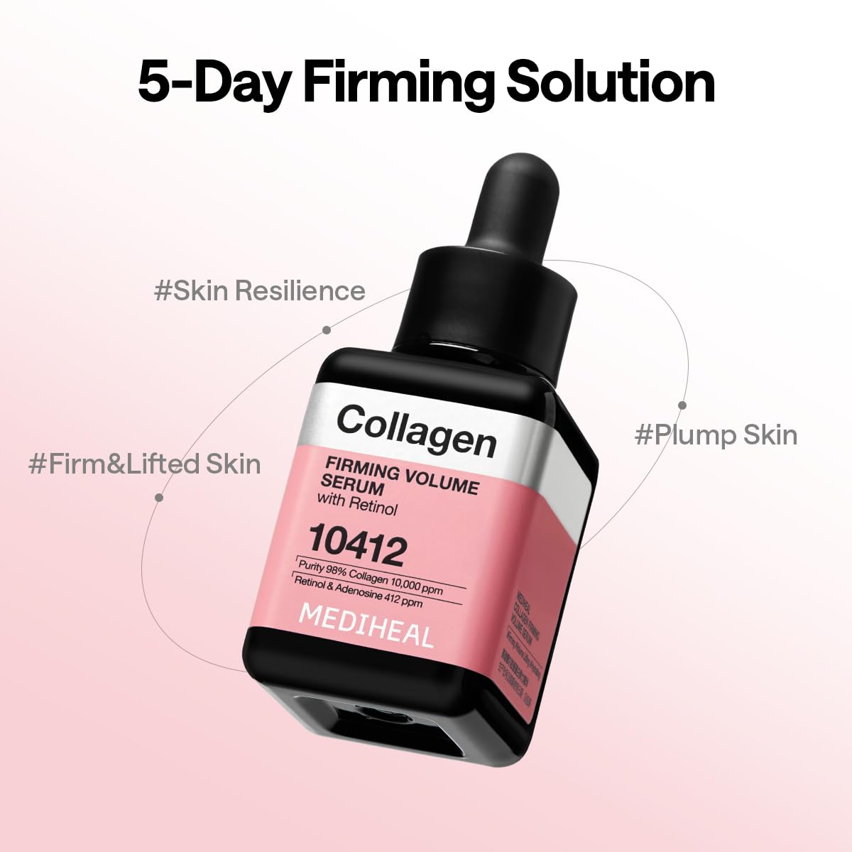 MEDIHEAL bottle in hand to illustrate 1.35 fl oz size and daily use