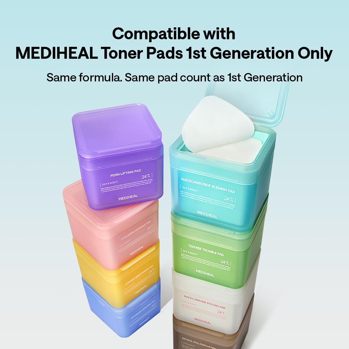 MEDIHEAL single pad close-up revealing gauze weave for gentle exfoliation