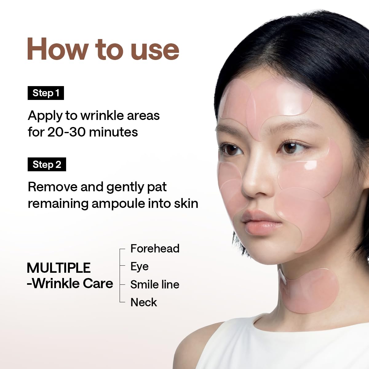 MEDIHEAL patch beside fingers to show scale for accurate application