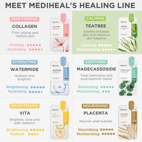 MEDIHEAL mask set on vanity showing everyday use and skin-refreshing benefit