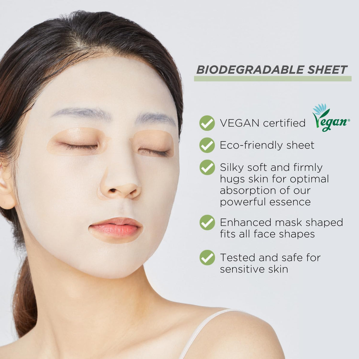 MEDIHEAL mask worn on model demonstrating calming coverage and comfort
