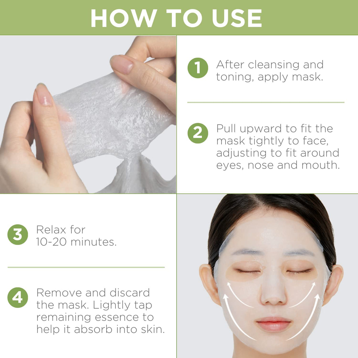 MEDIHEAL sheet beside ruler showing size and full-face coverage benefit