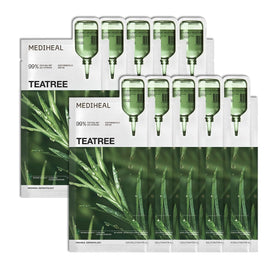 MEDIHEAL front packaging showing calming teatree mask benefits