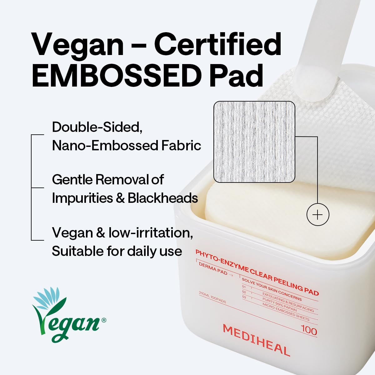 MEDIHEAL pad applied to elbow showing body exfoliation benefit