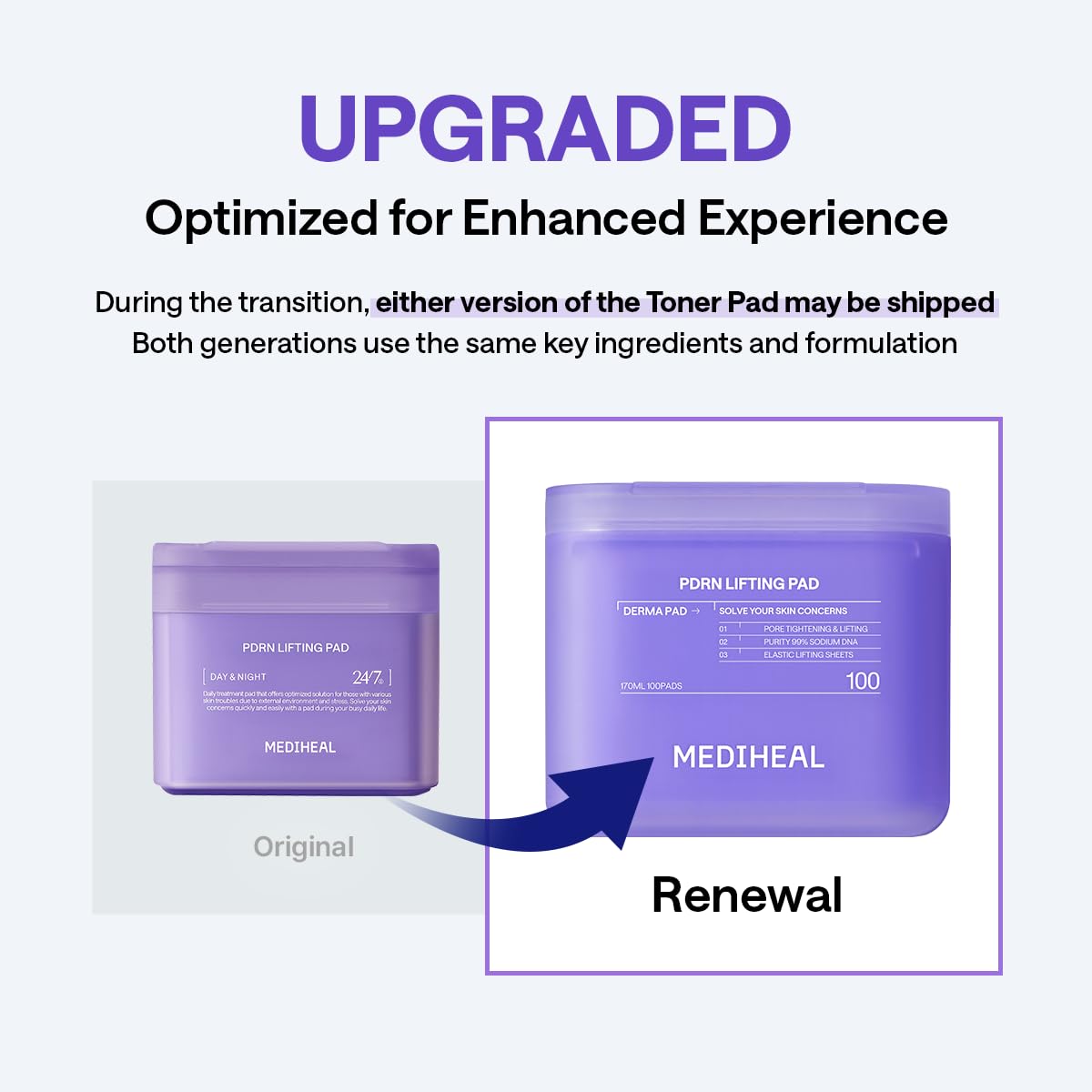 MEDIHEAL pad saturated with serum showing efficient ingredient delivery