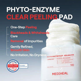 MEDIHEAL pad soaked solution showing lightweight enzyme formula benefit