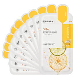 MEDIHEAL front packaging showing 10-sheet pack and vitamin focus for brightening