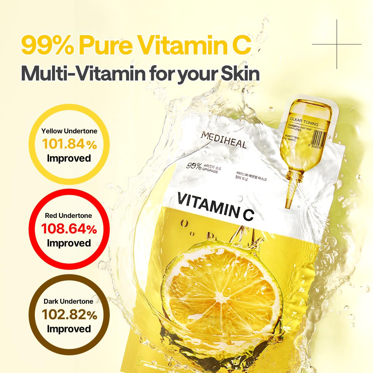MEDIHEAL mask in bathroom setting for at-home facial self-care benefit