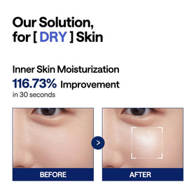 MEDIHEAL pad applied to model face demonstrating cooling hydration