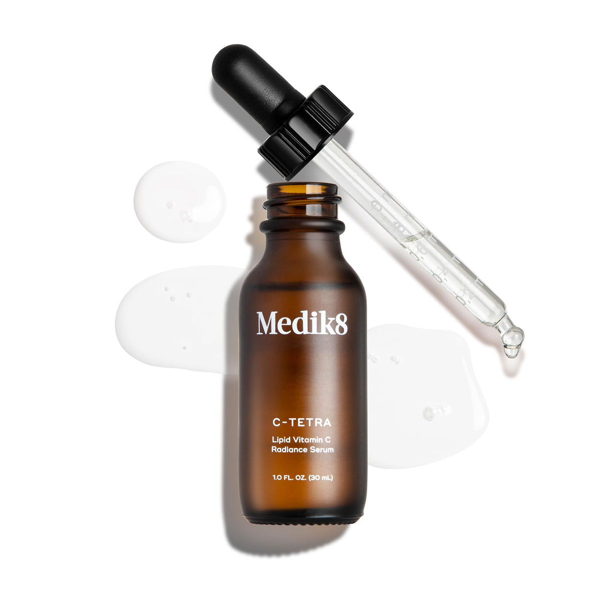 Medik8 C‑Tetra in bathroom routine scene showing easy morning layering benefit