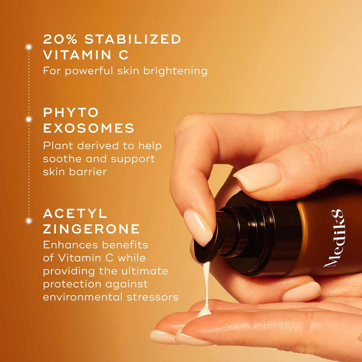 Medik8 applying serum to skin demonstrating smooth application and comfort