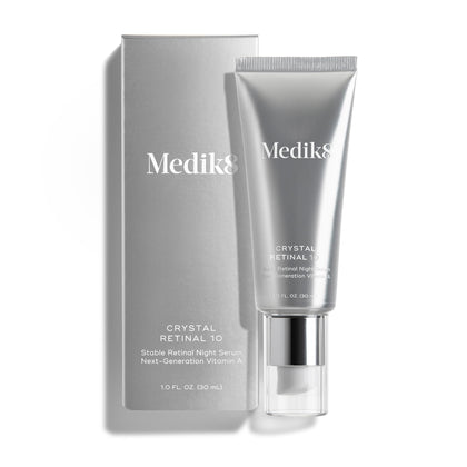 Medik8 bottle front packaging showing label and product benefit
