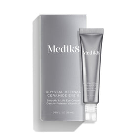Medik8 on bathroom shelf in routine setting suggesting daily anti-aging regimen