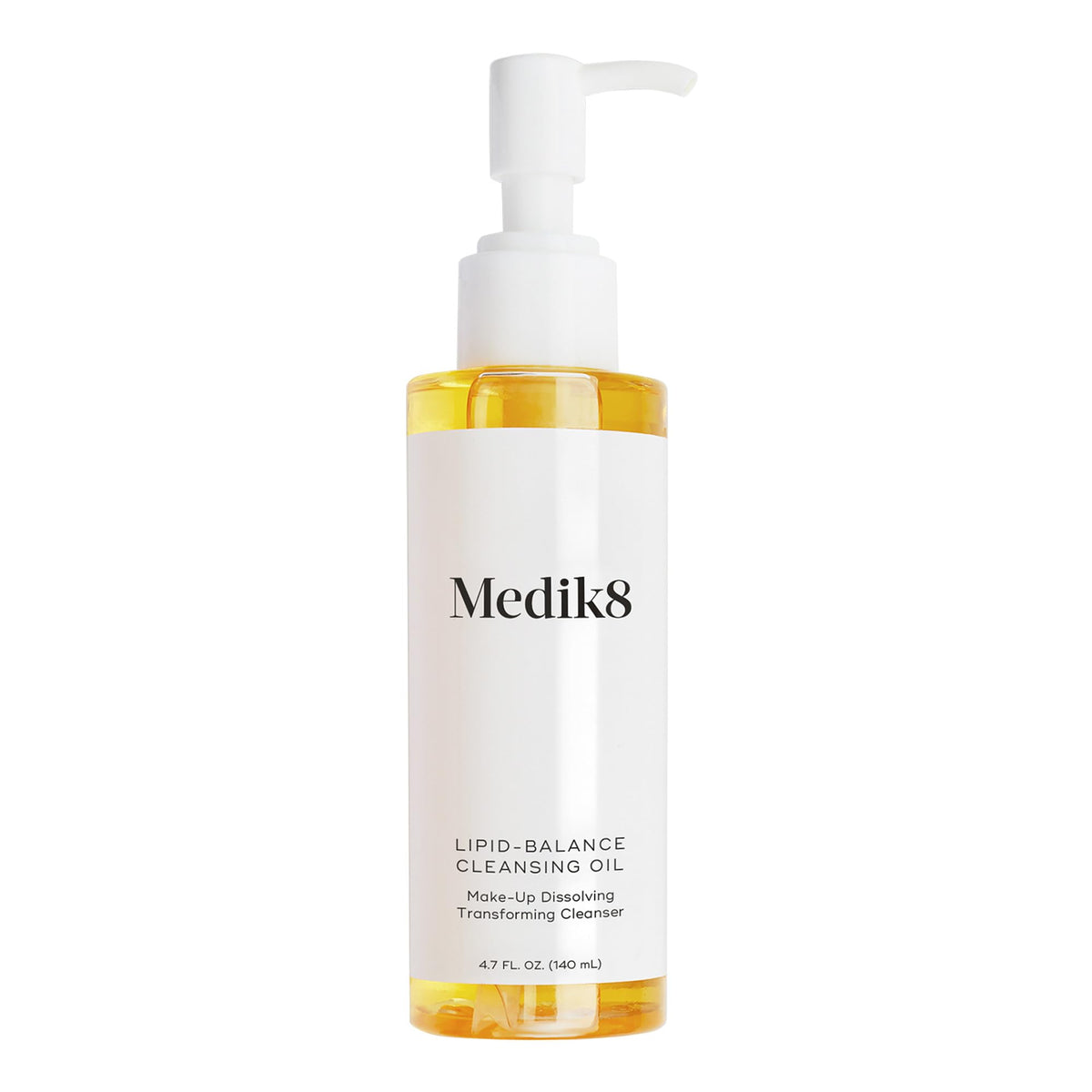 Medik8 front packaging showing bottle and brand benefit of gentle cleansing