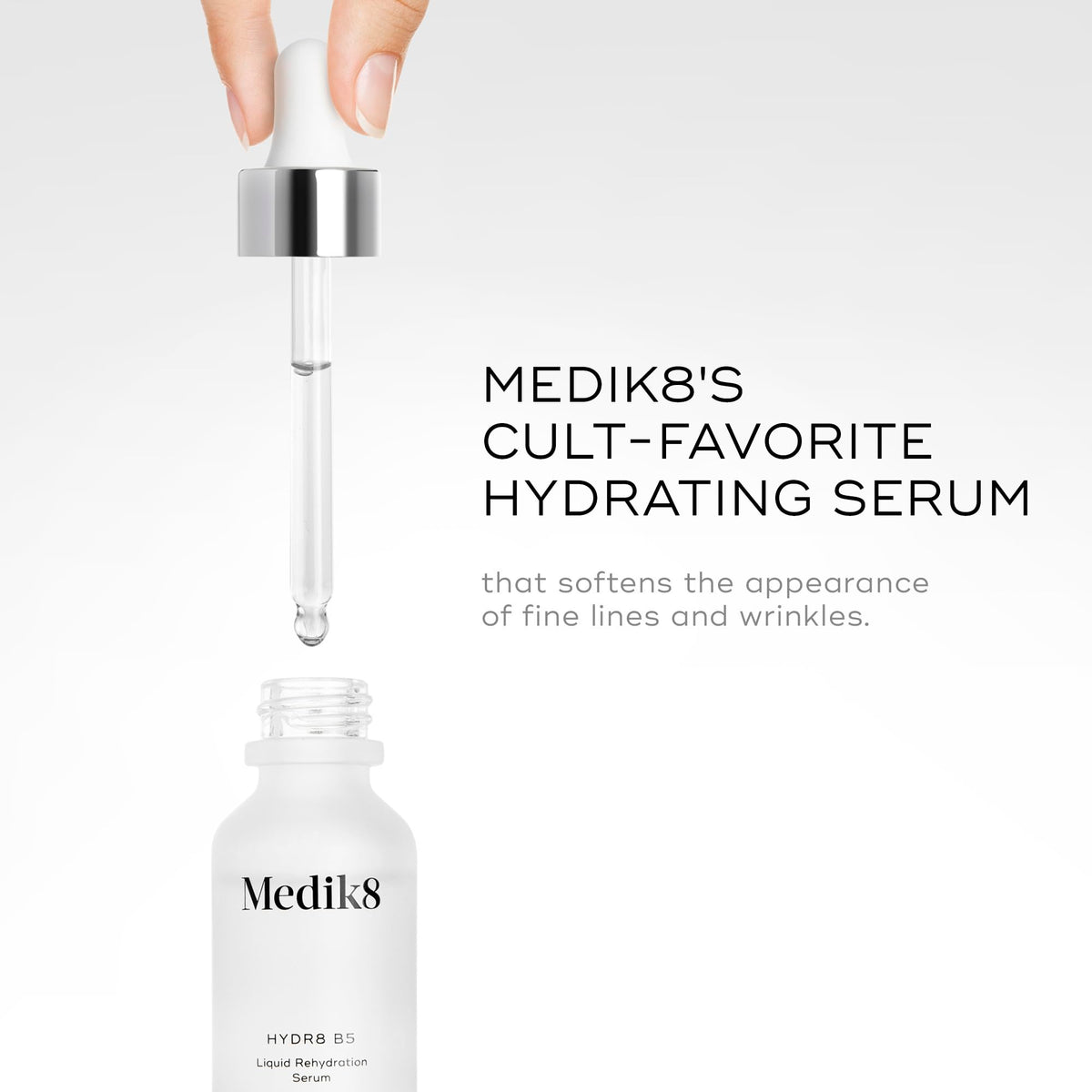 Medik8 bottle next to ruler showing 1.0 oz scale for accurate sizing