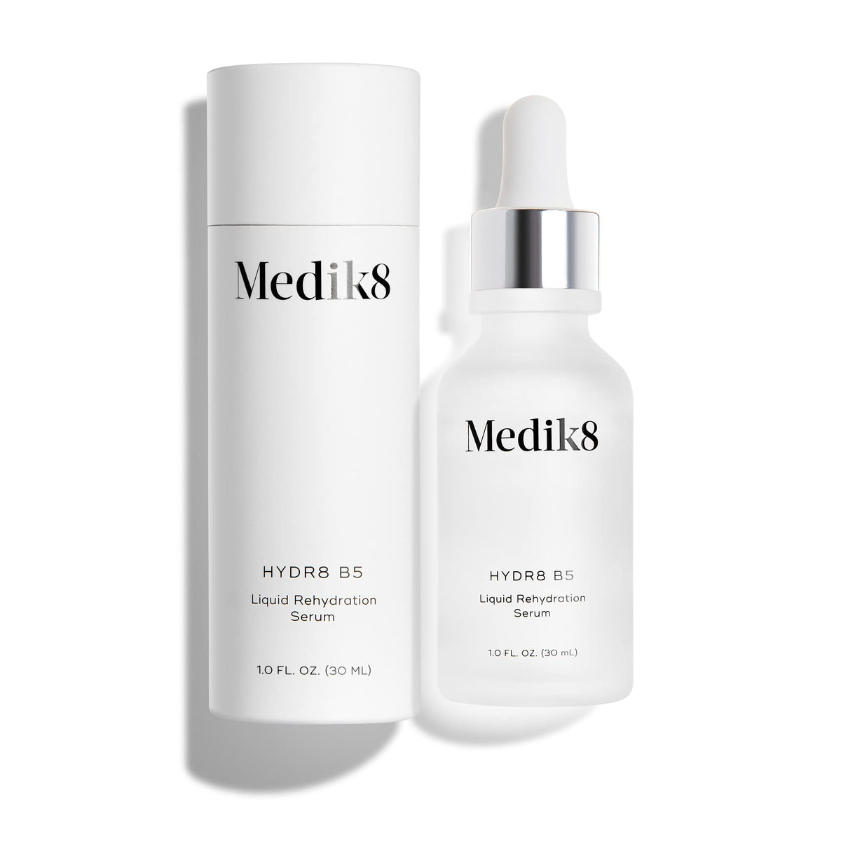 Medik8 serum next to towel in bathroom conveying easy daily routine benefit