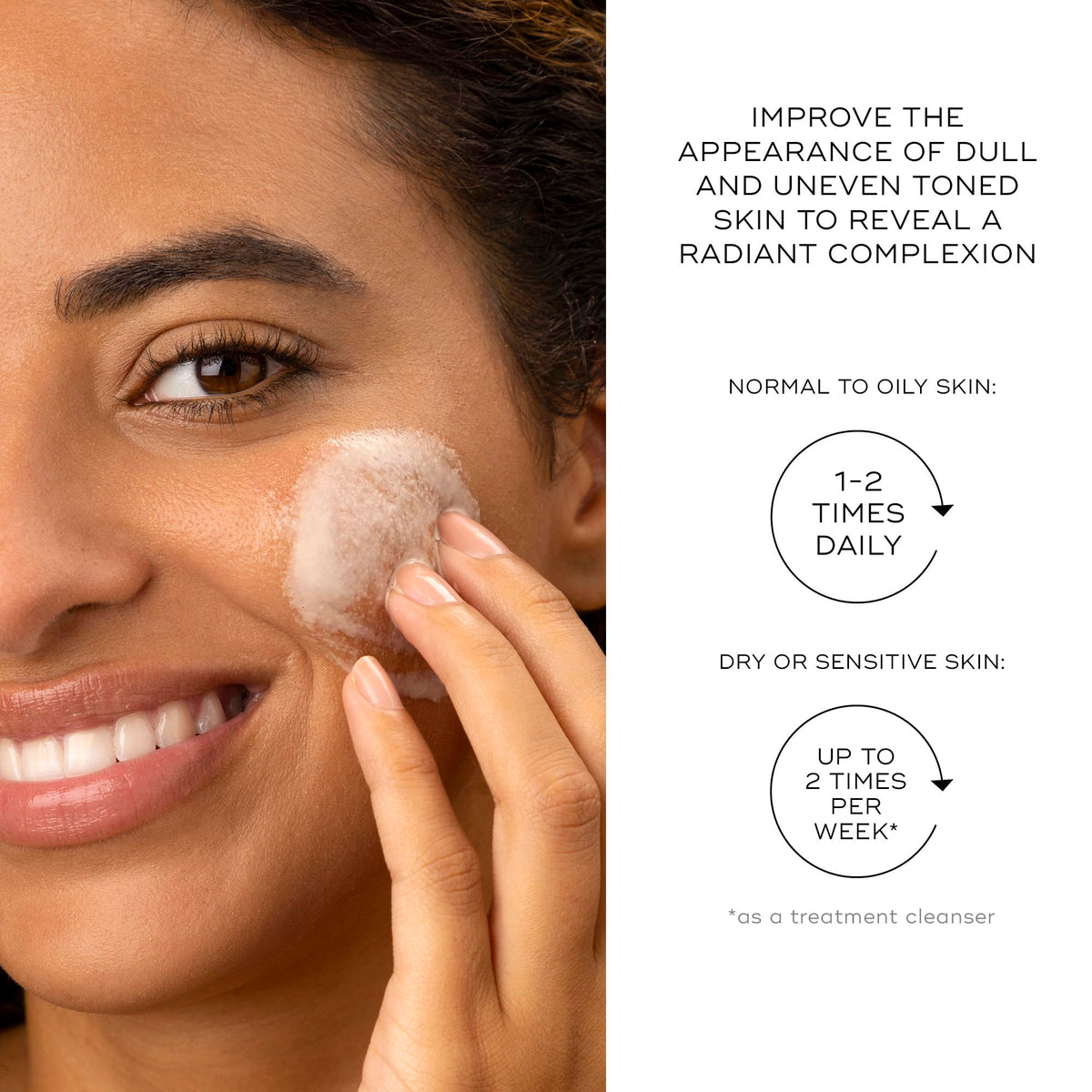 Medik8 ingredient label close-up showing AHA BHA and gentle botanical extracts