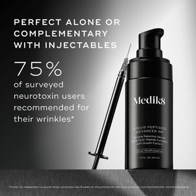 Medik8 product on bathroom counter in daytime routine showing layering with SPF