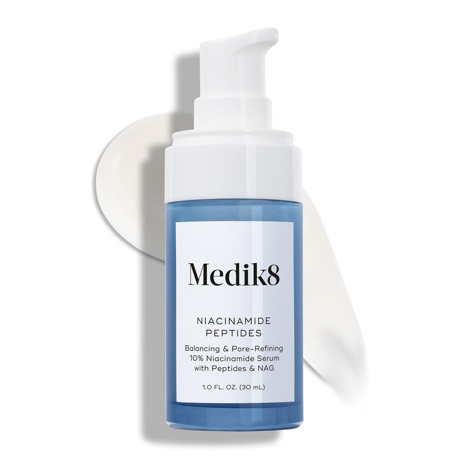 Medik8 front packaging showing bottle and branding with clear presentation benefit