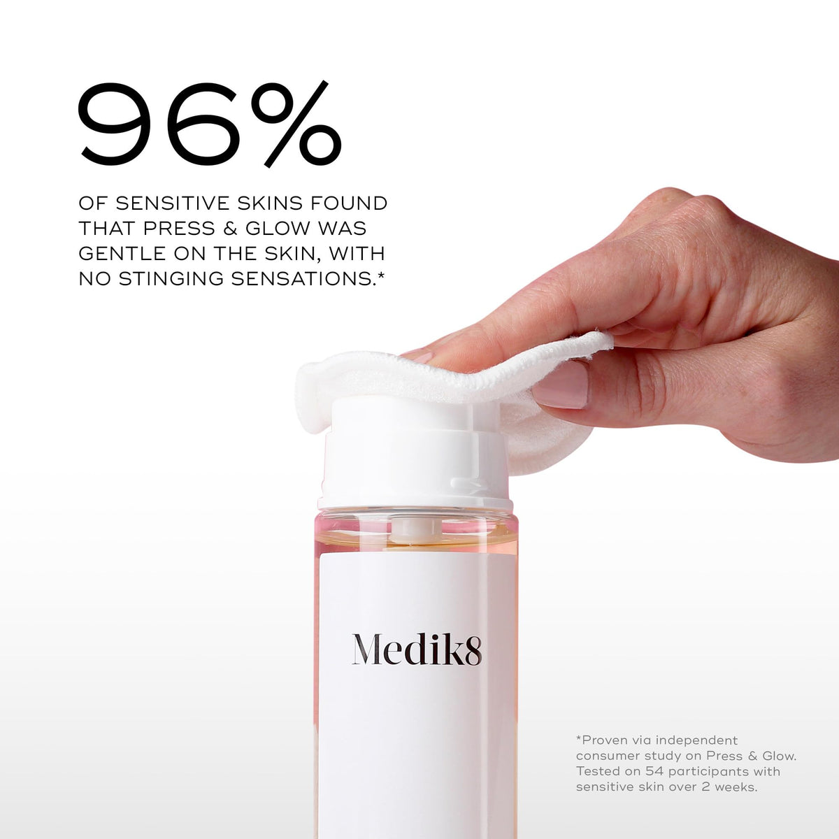 Medik8 liquid pouring from bottle to show lightweight texture for fast absorption