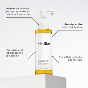 Medik8 pump dispenser close-up highlighting easy application benefit