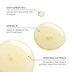 Medik8 oil texture droplet on skin demonstrating makeup-dissolving action