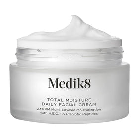 Medik8 jar front view showing packaging and daily moisturizer benefit
