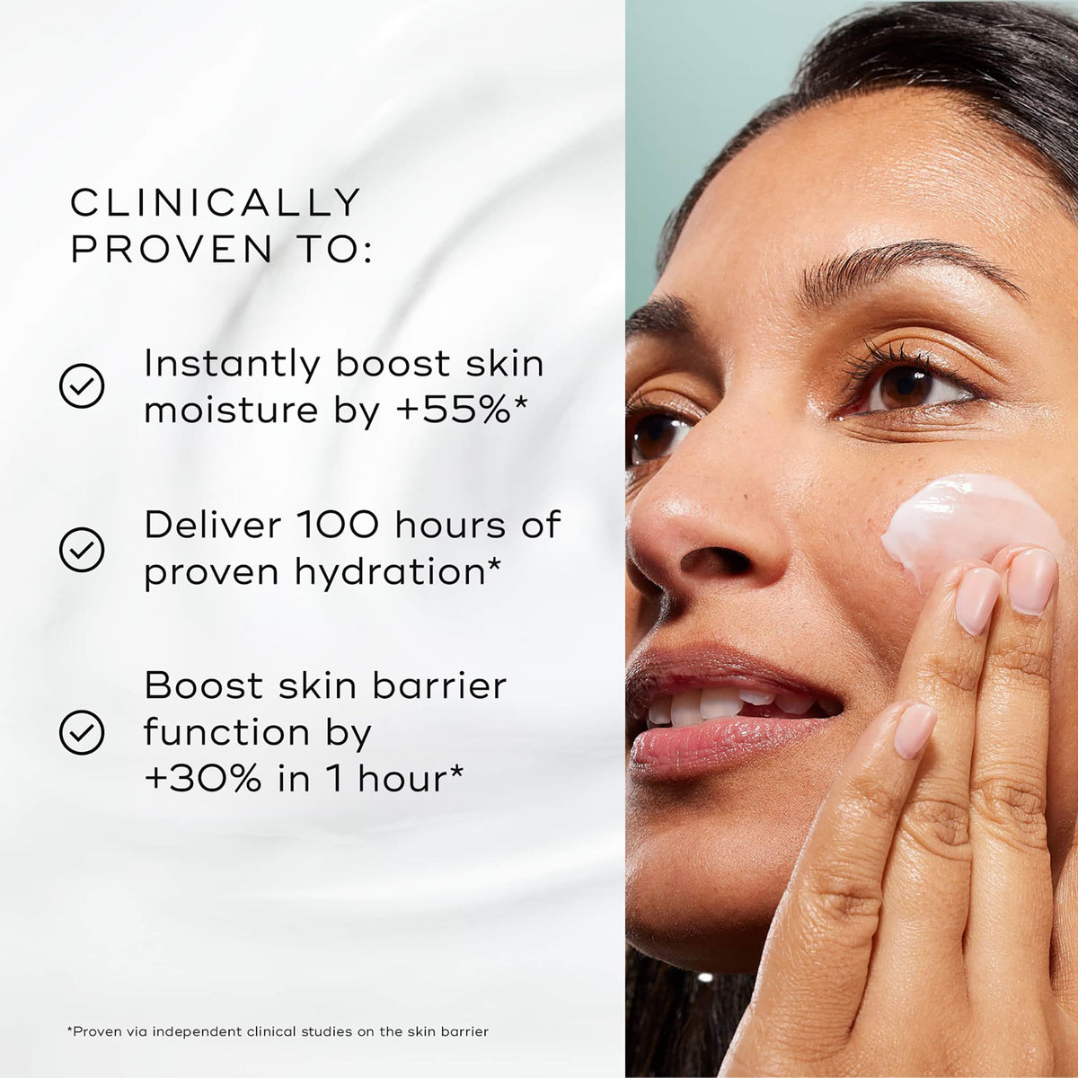 Medik8 creamy texture close-up highlighting hyaluronic hydration benefit