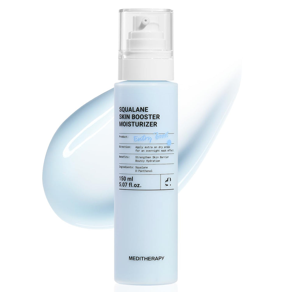 MEDITHERAPY front packaging showing squalane moisturizer, highlights balanced hydration