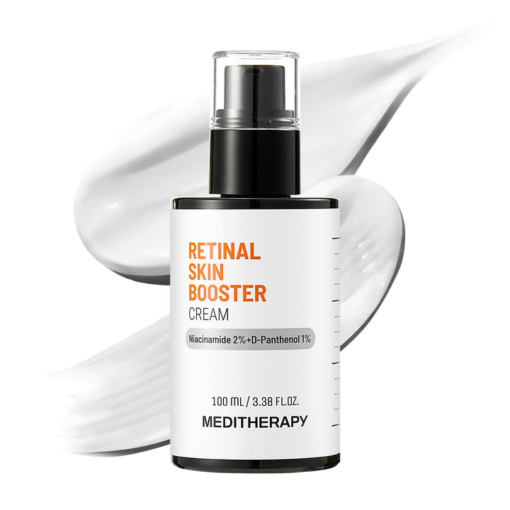 MEDITHERAPY jar front view showing label and sleek packaging benefit: clear product ID