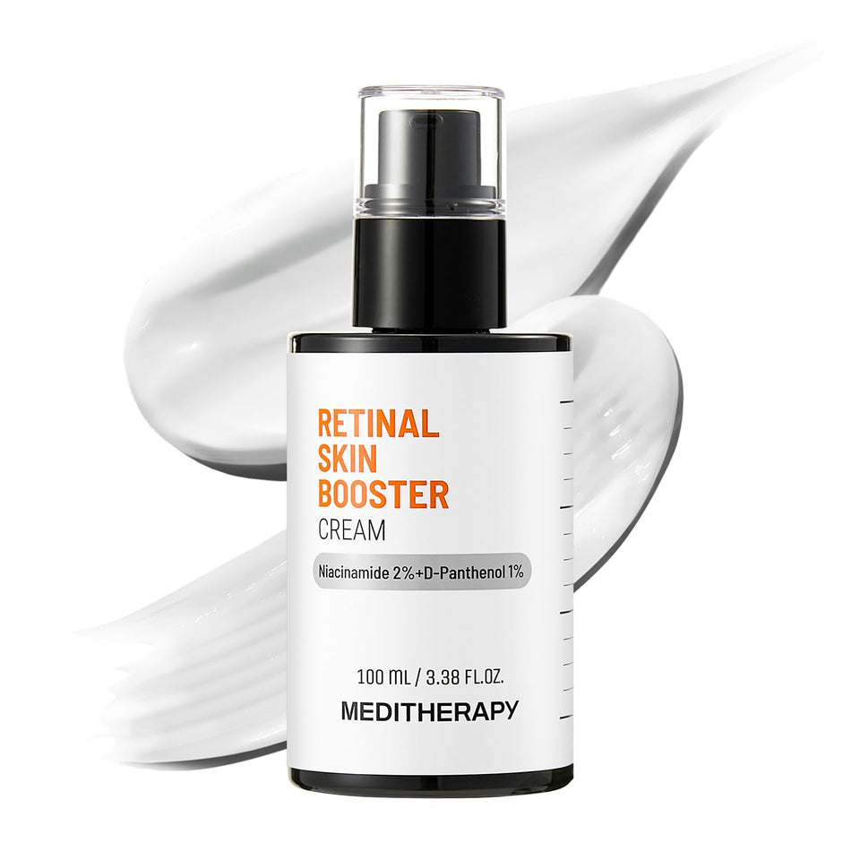 MEDITHERAPY jar front view showing label and sleek packaging benefit: clear product ID