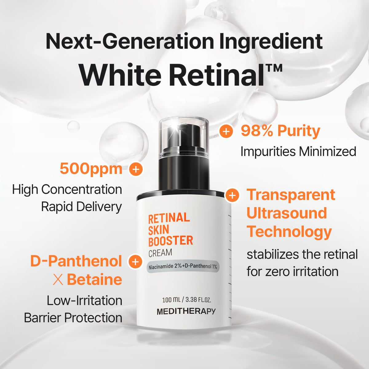 MEDITHERAPY creamy texture close-up highlighting smooth spreadability benefit: easy absorption