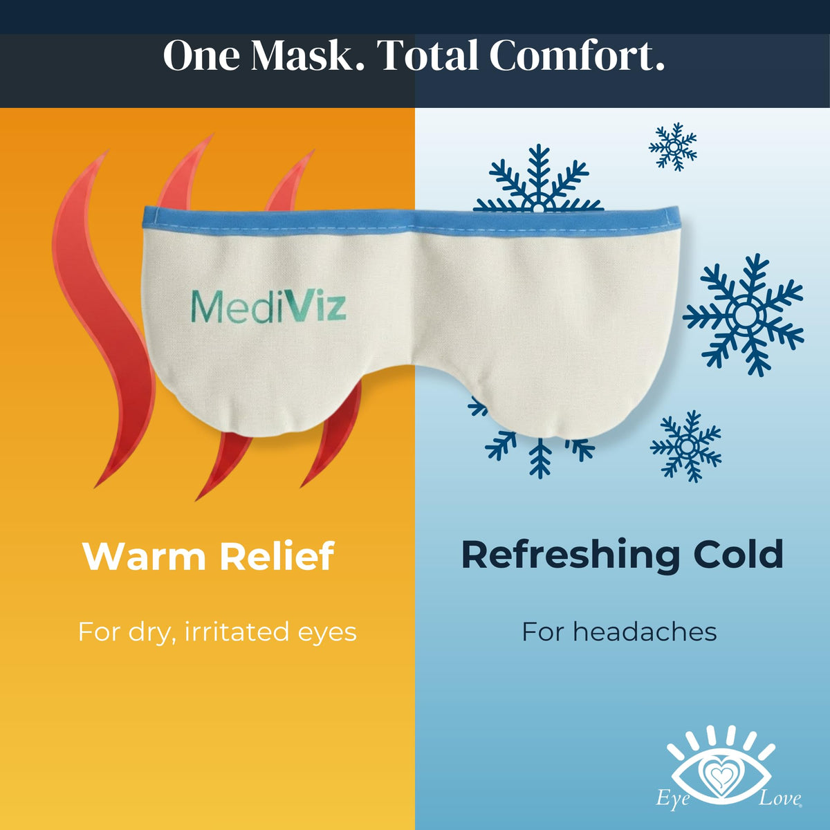 MEDIVIZ mask next to hand for size comparison to show portable fit
