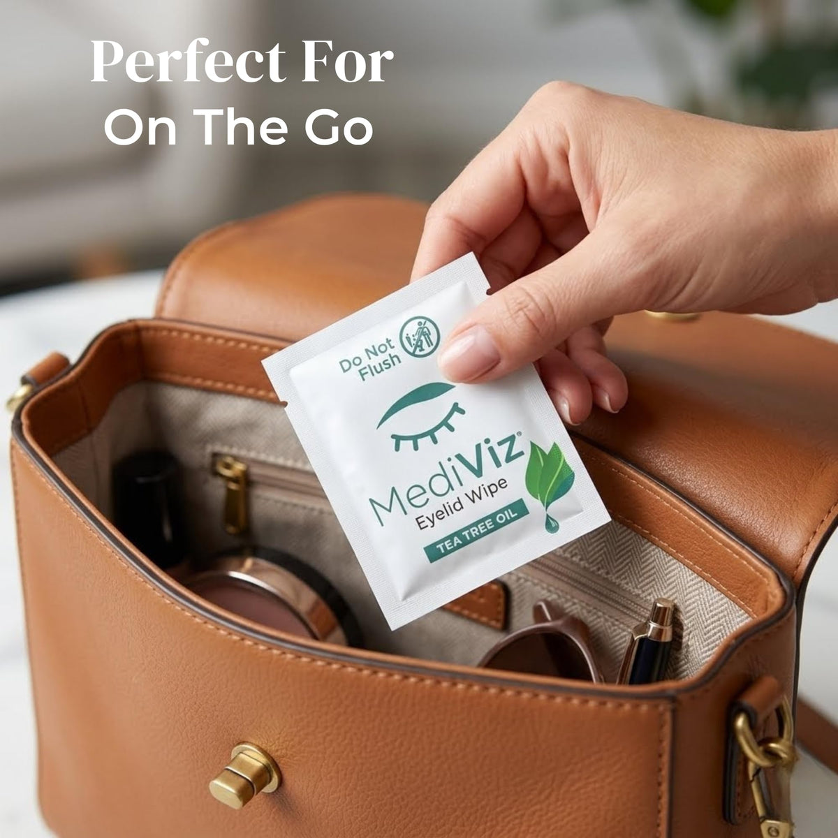 MEDIVIZ product label ingredient list highlighting tea tree oil benefit