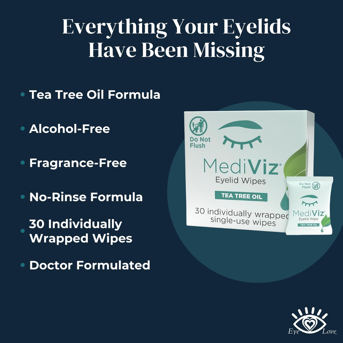 MEDIVIZ open single-use sachet with pulled wipe for convenient use