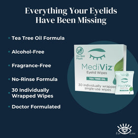 MEDIVIZ open single-use sachet with pulled wipe for convenient use