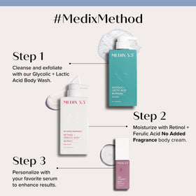 Medix 5.5 applied on elbow and knee showing body use for crepey areas